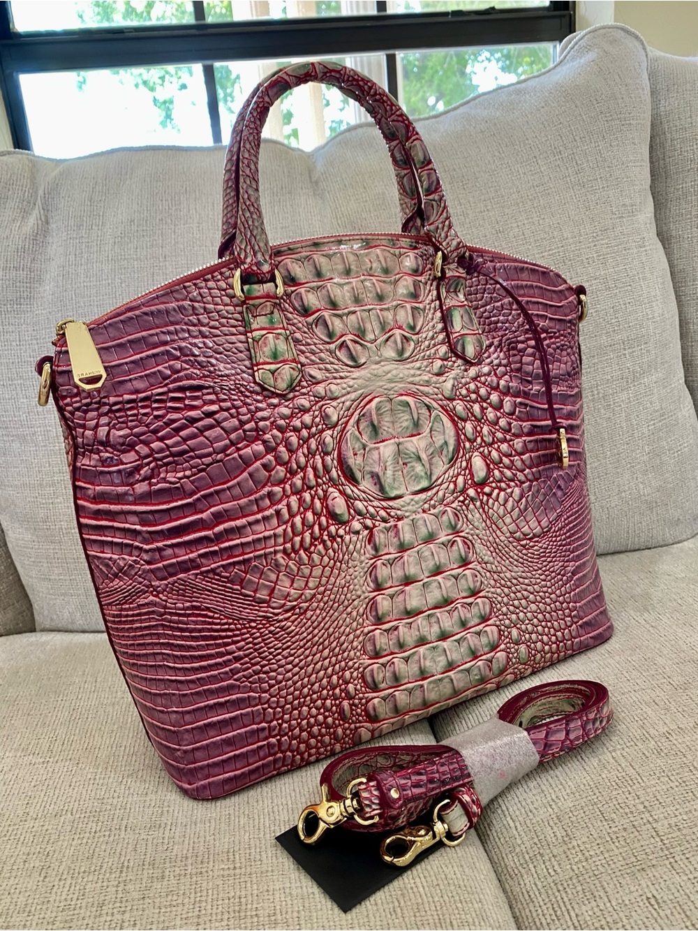 💜🌿GORGEOUS COLOR! Brahmin JULEP LARGE DUXBURY Satchel